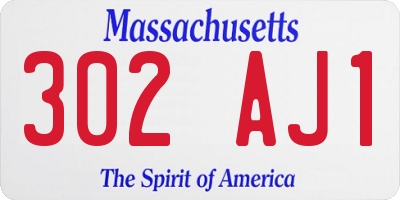 MA license plate 302AJ1