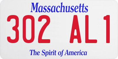 MA license plate 302AL1
