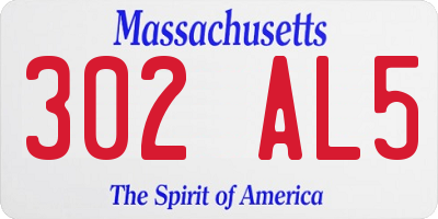 MA license plate 302AL5