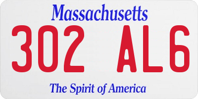 MA license plate 302AL6