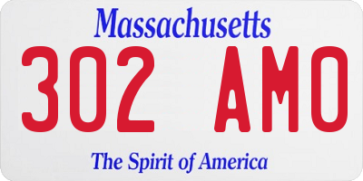 MA license plate 302AM0