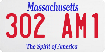 MA license plate 302AM1