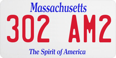 MA license plate 302AM2