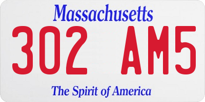 MA license plate 302AM5