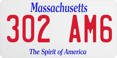 MA license plate 302AM6
