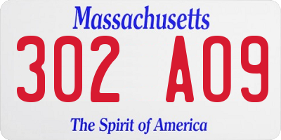 MA license plate 302AO9
