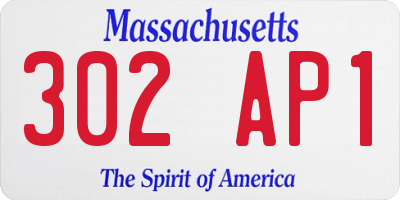 MA license plate 302AP1