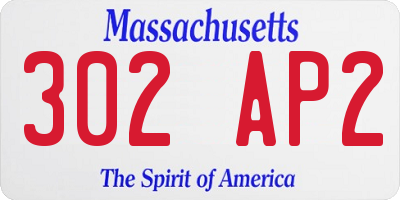 MA license plate 302AP2