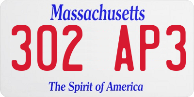 MA license plate 302AP3