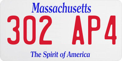 MA license plate 302AP4