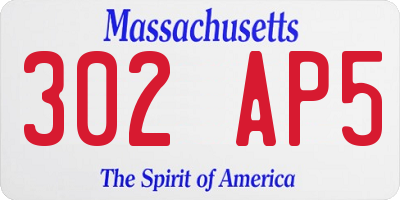 MA license plate 302AP5