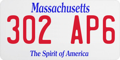 MA license plate 302AP6