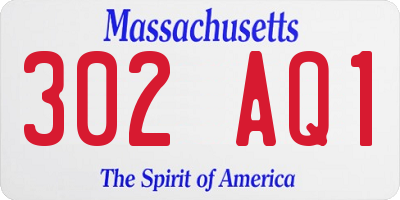MA license plate 302AQ1