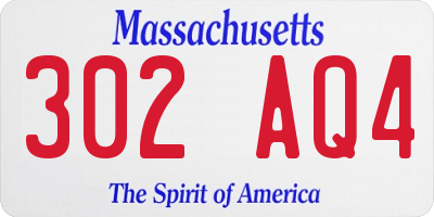 MA license plate 302AQ4