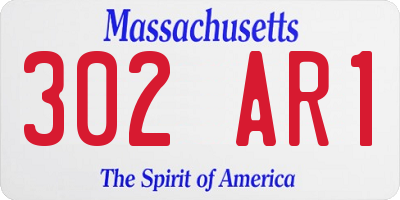 MA license plate 302AR1