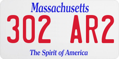 MA license plate 302AR2