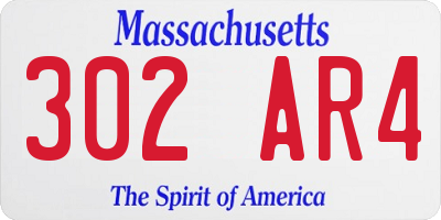MA license plate 302AR4