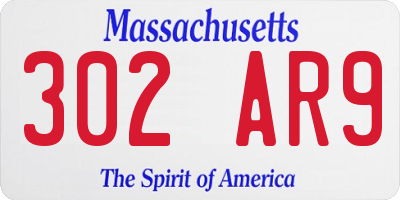 MA license plate 302AR9