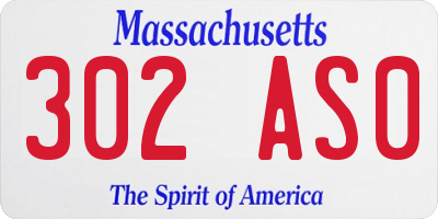 MA license plate 302AS0