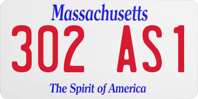 MA license plate 302AS1