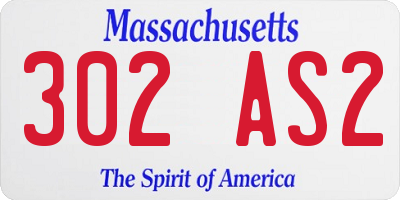 MA license plate 302AS2