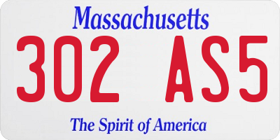 MA license plate 302AS5