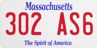MA license plate 302AS6
