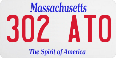 MA license plate 302AT0