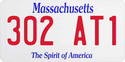 MA license plate 302AT1