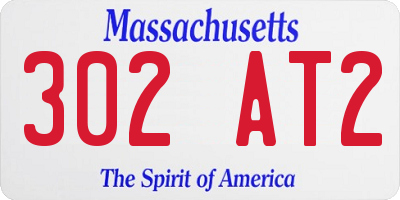 MA license plate 302AT2