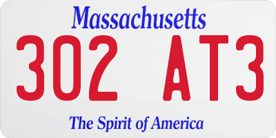 MA license plate 302AT3