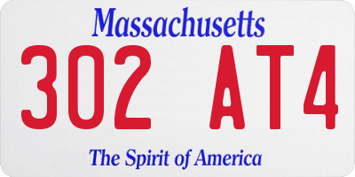 MA license plate 302AT4
