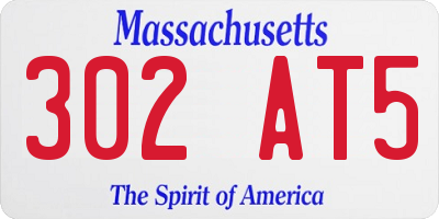 MA license plate 302AT5