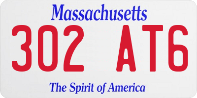 MA license plate 302AT6