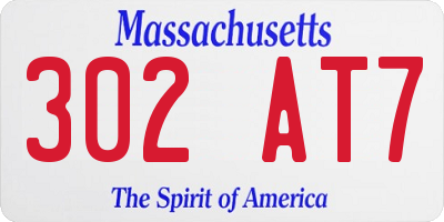 MA license plate 302AT7