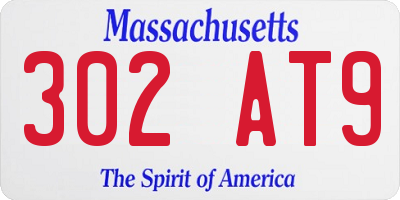 MA license plate 302AT9