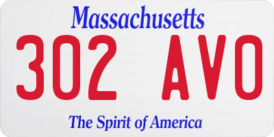 MA license plate 302AV0