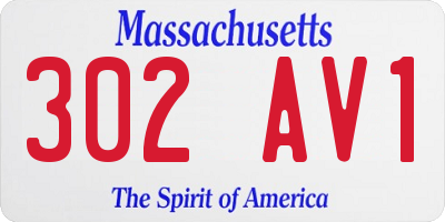 MA license plate 302AV1