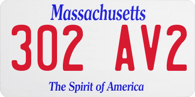 MA license plate 302AV2