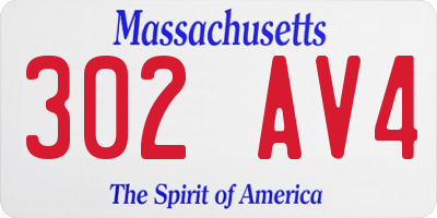 MA license plate 302AV4