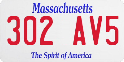 MA license plate 302AV5