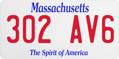 MA license plate 302AV6