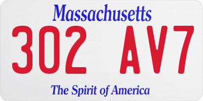 MA license plate 302AV7