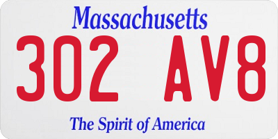 MA license plate 302AV8