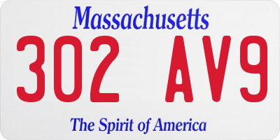MA license plate 302AV9