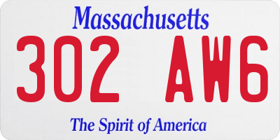 MA license plate 302AW6