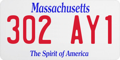 MA license plate 302AY1