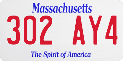 MA license plate 302AY4
