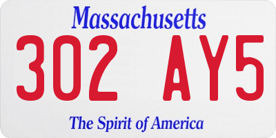 MA license plate 302AY5