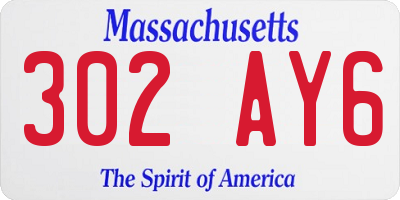 MA license plate 302AY6